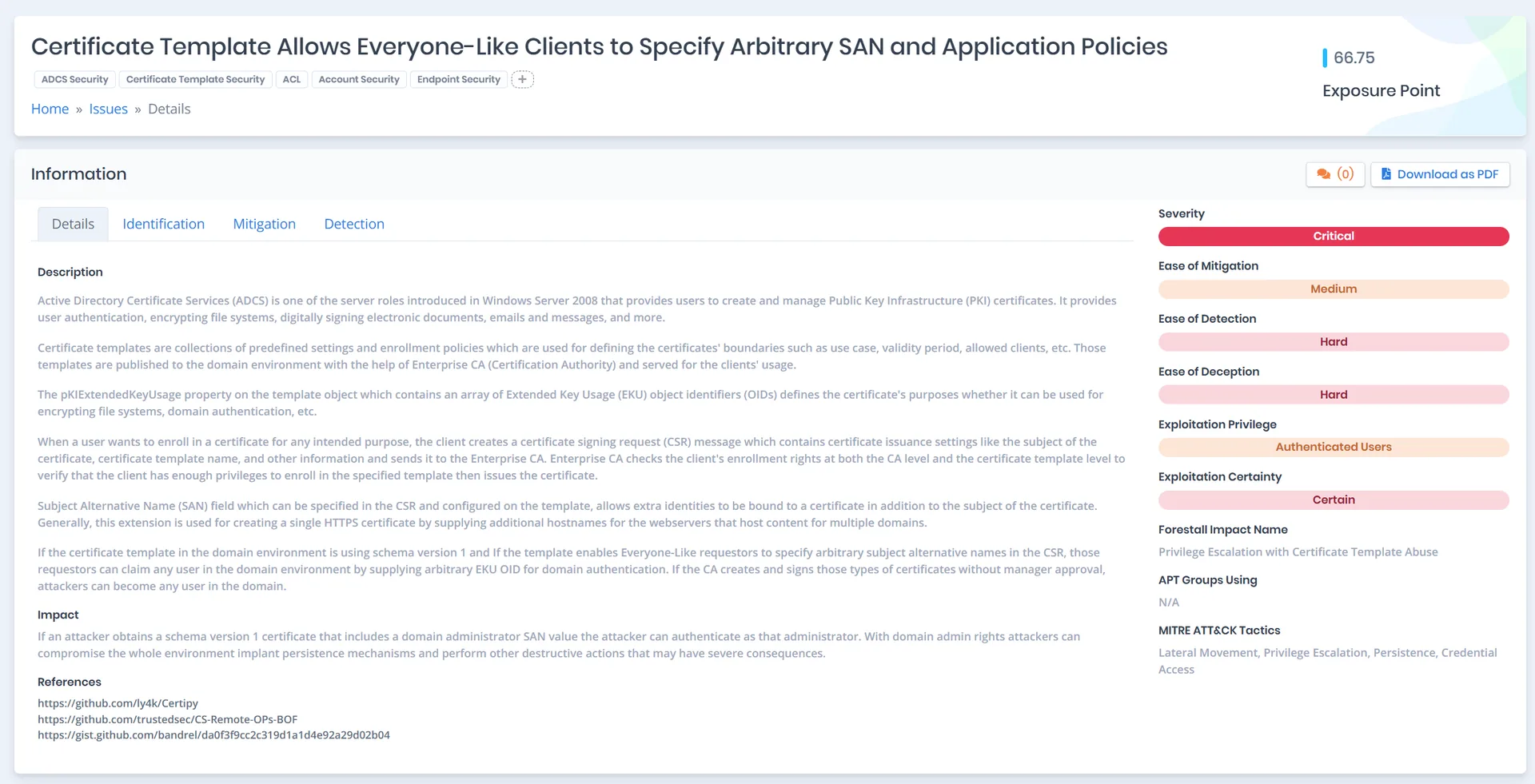 ADCS and identity services misconfigurations exploited by ransomware operators